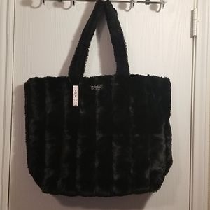 Black faux fur VS Bag